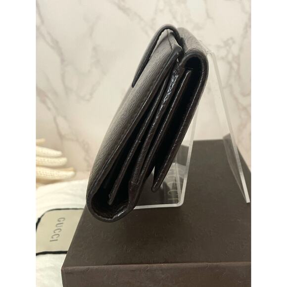 GUCCI Full Inclusion Brown Interlocking GG Studded Leather Long Wallet EUC - Picture 11 of 13